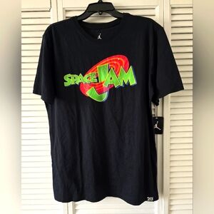 BRAND NEW Jordan Space Jam 20th Anniversary T-Shirt Black Men's Size Large